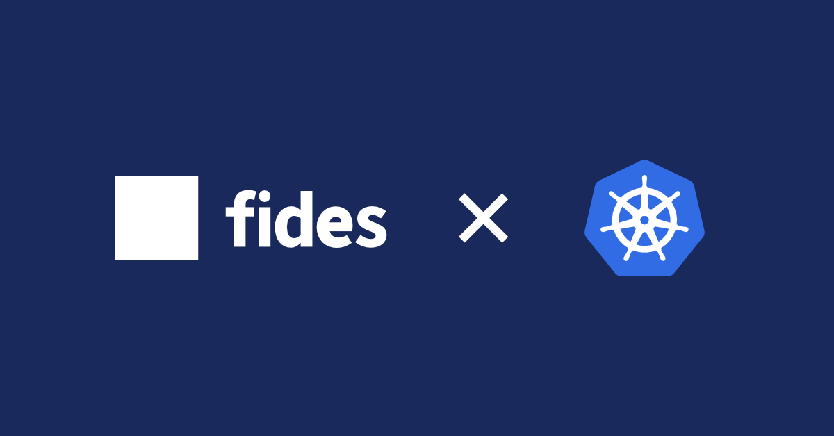 white fides logo and kubernetes logo next to each other