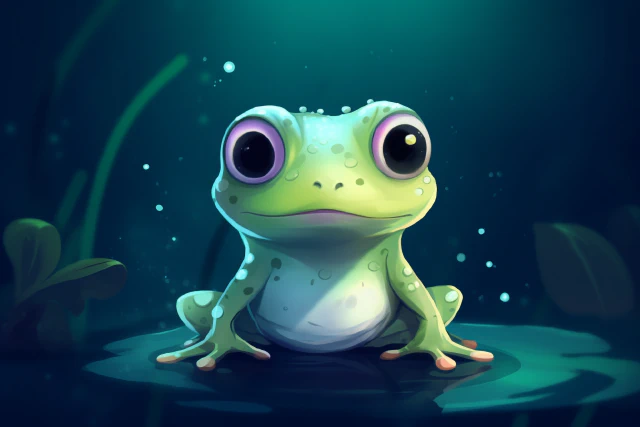 A cute frog looking at you.